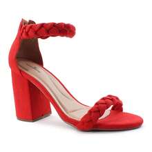 MODARPE Women's Block Heel Sandals B06 - Red - View 2