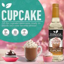Syruvia Cupcake Coffee Syrup - 25.4 Fl Oz Premium Coffee Flavoring Syrup - Kosher Syrups, Gluten Free, No Coloring, Perfect For Drinks, Soda, Shakes, Desserts, And More. - 25.4 Fl Oz - View 3