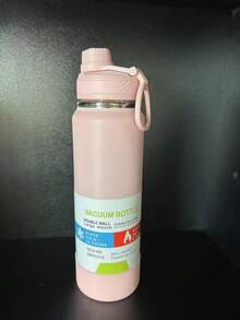 Thermal Bottle With Protective Cover 600ml 800ml 1000ml Spatial Hot & Cold Stainless Steel Insulation Large Capacity - Pink - View 1