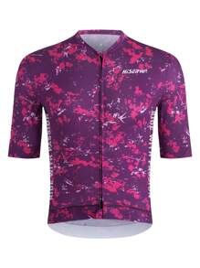 HISERWA Men'S Lightweight Breathable Cycling Jersey - Short Sleeve, Zip-Up Bicycle Shirt With Pockets, Sunscreen UPF50+,Colorful Graphic Design For Summer Sports,Cycling Clothes