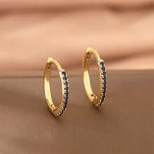 ​​病毒彩虹锆石环状耳带 - 铜基街头潮流耳夹（多色棱镜闪光，适合嘻哈/锐舞场景）​​ - 彩色 - 查看 4