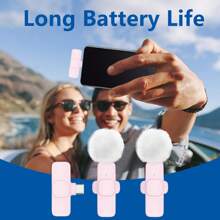 New 1 Drag 2 Microphone Lavalier 2.4GHz 2 In 1 Portable Mini Microphone Wireless Recording Microphone For Type-C Phone