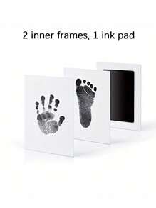2 Piezas/set Kit De Almohadilla De Tinta Para Huellas De Bebé/huellas De Mascotas Que Incluye Tinta Y Papel, Seguro Y Fácil De Usar Como Recuerdo