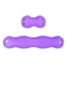 1 Set Crystal Clear Wave Shape Wrist Rest Pad For Mouse Pad, Keyboard Palm Rest, Wrist Support Cushion - Cool & Comfortable