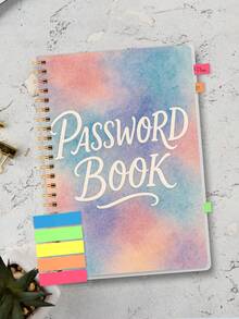 1pc Simple Password Book,A5 Size Minimalist 52 Sheets Advanced Address Password Manager With Website Password Quick Access Username,Password Storage Perfect For Home Office Internet Computer Logins, School Supplies,Back To School - Multicolor - View 3