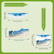 1pc Summer Beach Theme Bathroom Toilet Sticker - Starfish & Shell Pattern Toilet Decal, Self-Adhesive Toilet Seat & Tank Wall Decals