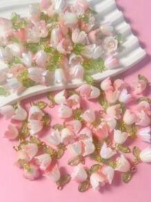 10 pièces de perles en céramique-like de muguet de couleurs mélangées, convenant pour la réalisation de colliers DIY