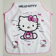 Sanrio 1pc Adjustable Hello Kitty Apron - Adorable Cartoon Design With Pink Bow And Whiskers, Easy To Clean And Durable, Suitable For Cooking, Baking, Painting And Crafting, Hello Kitty Theme