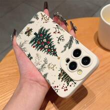 Christmas Tree Pattern Phone Case, Anti-Drop Cellphone Protective Case, Total Protective Shockproof Mobile Phone Cover For IPhone 11 12 13 14 15 16 Pro Max - 白色 - 查看 3