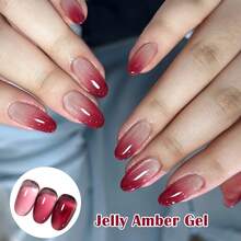 FOUR LILY 10ml 玻璃果冻凝胶指甲油 - 琥珀红透明指甲凝胶，可卸除 UV LED 持久凝胶，适用于 DIY 美甲设计 - 彩色 - 查看 3