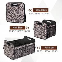 Car Trunk Organizer, Trunk Storage Organizer With 72L Large Capacity Waterproof Collapsible And 11 Pockets, Trunk Organizer For Suv//Sedan, Large Size, Black-Lzy - Leopard Print - View 3