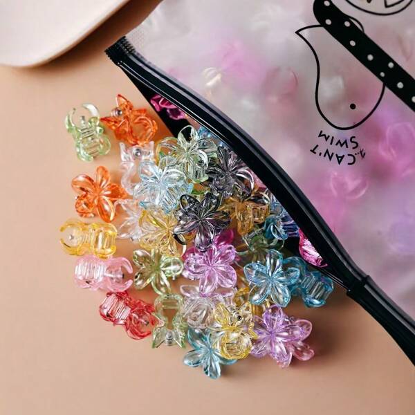 30pcs Women's Colorful Daisy Hair Clips, Mini Hair Claw Hairpins Ponytail Clips Hair Claw Hair Claws Hair Jaw Clip Hair Clamps Hair Clutch Hair Catcher Clip