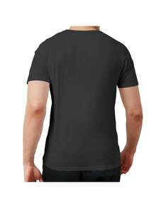 1pc His & Hers Matching Couple T-Shirts - Funny "Hubby & Wifey" Printed 100%Cotton 180g Crew Neck Short Sleeve Tees For Valentine's Day Couple Outfits - 男性 - 查看 3
