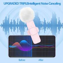 New 1 Drag 2 Microphone Lavalier 2.4GHz 2 In 1 Portable Mini Microphone Wireless Recording Microphone For Type-C Phone
