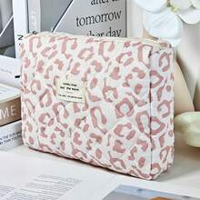 Fashionable Pink Leopard Print Cosmetic Organizer Bag, Large Capacity Portable Travel Toiletry Pouch, Multi-Function Makeup Bag, Gift For Holidays, Back To School, Conferences, Parties, Home, Festivals Bag,Room Decor, Bags,Makeup Bag,Vanity,Travel,Make Up Bag,Travel Essentials,Organizer,Storage,Travel Essential,Makeup Organizer,Makeup Bags,Make Up Organizer,Organiser,Toiletry Bag,Desk Organiser,Cosmetic Bag,Makeup Pouch,Make Up Organize,Vanity Accessories,Make Up Pouch,Make Up Bags - Pink - View 6
