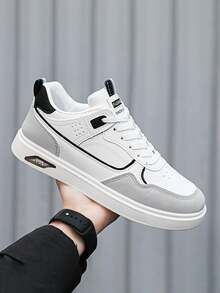 Tenis planos de slip-on casuales para hombres, sencillos y cómodos - Blanco - Ver 2