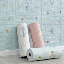 1pc Thick Self-Adhesive 3D Foam Wall Stickers | Waterproof Wall Covering Sticker | Baby Safety Essential | Room Decoration Wallpaper | Suitable For Nursery/Kindergarten
