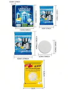 Jue Fish Limescale Cleaning Effervescent Tablets, For Stainless Steel Pots, Kettles, Removes Limescale & Dirt, Lemon Scented - White - View 3