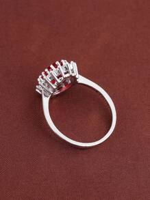 1 pieza Anillo con incrustaciones de zirconia de estilo de lujo