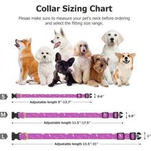 Collar de perro hecho a mano de algodón con patrones lindos y distintivos, rosa con colgante para perros niña y niño, talla - Pez morado - Ver 3
