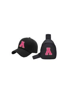 2 PIEZAS Gorra de béisbol y bolsa para niños y niñas con protección solar, gorra de béisbol ajustable con coleta, gorras a juego en familia, apropiado para deportes al aire libre, viajes, vacaciones, regalos