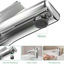 Bathroom Sink Single Handle Mixer Tap With Flexible Hose, Chrome Plated, Including Water Supply Hose Nut - Multicolor - View 3