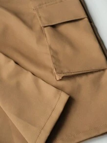 Plus Size Men's Summer Casual Multi-Pocket Drawstring Waist Capri Pants
