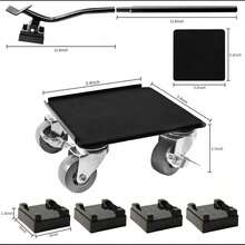 9PCS Heavy-Duty Furniture Moving Dolly Set - 1320LBS Capacity With 360° Swivel Wheels For Sofa/Cabinet/Appliances - 9-piece Set - View 2