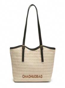peach tree Women Tote Bag, Small Square Handbag, Woven Handbag, Woven Tote Bag, Multifunction, Small Size, Retro Style, Women Travel Bag, Suitable For University, School, Travel, Vacation, Lightweight, Large Capacity, Autumn, Christmas, Thanksgiving, Fashion, Casual, Travel, Gift For Friends, Valentine's Day, Peach Tree Brand