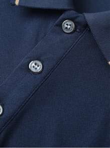 Set de 2 camisas polo de verano para hombre con cuello de contraste, transpirables y cómodas, de manga corta y ajuste regular para uso casual y de negocios