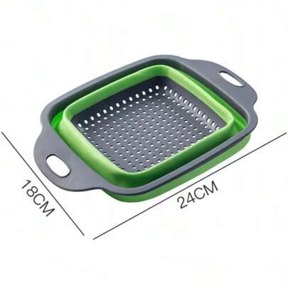 Coador de silicone dobrável, com alças duplas, com capacidade para pendurar