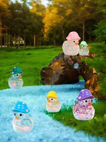 100/50/20/10/1pc Luminous Flash Mini Ducks, Miniature Duck With Hats, Fluorescence Fairy Garden Decoration, Cute Animals Micro Landscape,Desktop Decoration Accessories Home Decor