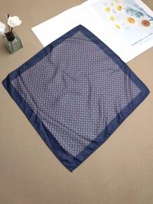 1pc Men's Floral Geometric Pocket Square/Handkerchief, Suitable For Suits, Business, Street Style