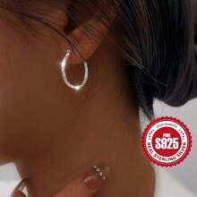925 Sterling Silver Twist Earrings - Hypoallergenic Elegant Jewelry For Women (Mom, Grandma, Wife)