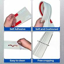 1pc 2m X 9.8cm NBR Anti-Collision Baseboards Self-Adhesive Waistline Wall Stickers, Home Decor