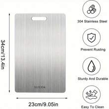 1 Stück Schneidebrett aus Edelstahl, doppelseitig, 1 Packung Küchenschneidebrett, Titanium Brett, Schneidebretter-Werkzeuge, Edelstahl Schneidebrett, Schneidebrett für Camping, doppelseitiges Schneide- und Backbrett, für Küche, Restaurant, Camping