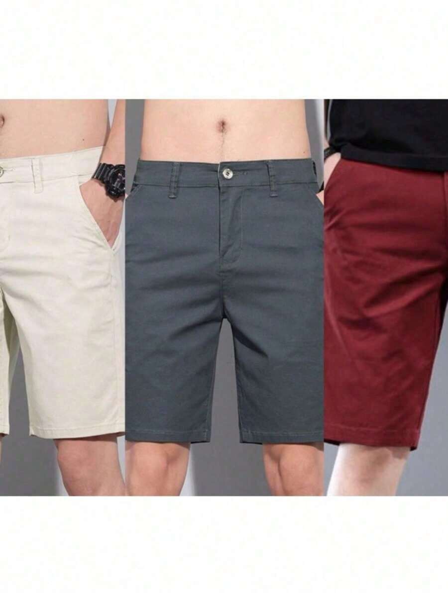 Kit 3 Men's Twill Bermuda Shorts - Multicolor - View 1