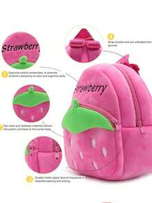 Mochila de peluche de dibujos animados portátil, bolso de hombro para el campus, mochila pequeña - Multicolor - Ver 4