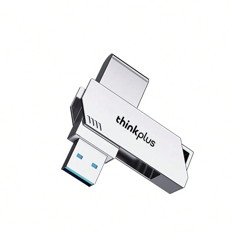 Lenovo TPU301Plus USB Flash Drive: Type-C/USB3.2 Dual-Mode Direct Connection, Instant Cross-Platform Transfer For Apple And Android Phones/Tablets/PCs, Shockproof And Dustproof Metal Body, Business And Office Portable Hard Drive Companion - Pearl Nickel - View 1