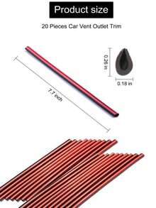 20pcs Automotive Air Conditioner Vent Decorative Strips, DIY Chrome PVC Car Interior Decoration Trims Suitable For All Straight Vent Outlets