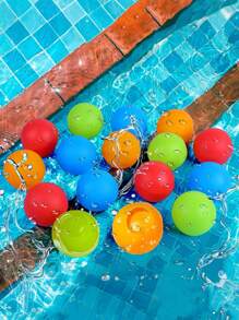 20pcs Water Balls Reusable Quick Fill Water Balloons Bombs Splash Soaker Ball Summer Outdoor Indoor Water Fight, Beach Essentials, Beach Accessories, Pool Float