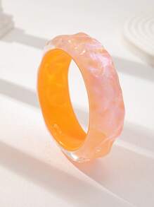 1 pieza Brazalete de resina iridiscente con brillo y destellos, set de brazaletes acrílicos de colores caramelo de verano, brazalete grueso de mujer, joyería de moda para uso diario, fiestas y citas