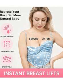 胸部胶带可提升和收紧您的乳房，包括身体胶带和无肩带胸罩 - 透气胶带，用于提升 A-E 罩杯和宽胸罩！