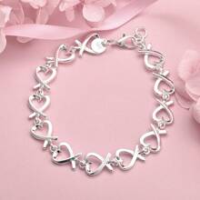 Wykwintna bransoletka z serduszkiem ze srebra próby 925 o długości 8 cali dla kobiet, modna, luksusowa, prezentowa, biżuteria na imprezę