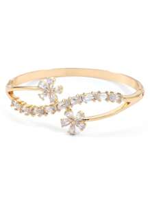 Charming Fashion Bangle Bracelet Zirconia Flower Bracelet Girl Gift Party