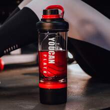 21oz Protein Shaker Bottle With Powder Storage Container-Shaker Cups For Protein Shakes-Pre Workout Bottle-Mixer Cup-Gym Sport Water Bottle -Made With Tritan With Wire Whisk Balls - Red - View 7