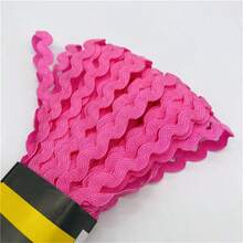 1 pieza 15 yardas Cinta en zig zag de 6mm de poliéster Cinta DIY para manualidades, material para decorar bodas, fiestas, Navidad, lazos - Elige colores - Ver 16