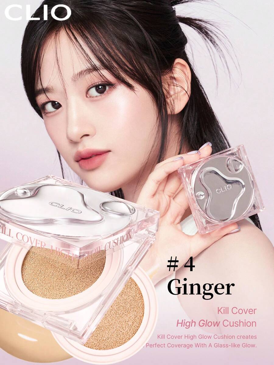 K-Beauty KILL COVER 高光气垫粉底霜，14g*2 [含替换装]，SPF50+ PA++++，适合干性皮肤，高光效果，全面覆盖，72 小时持久，贴合皮肤，无粉感，持久，轻盈，可叠加覆盖，韩国彩妆 - #4 GINGER - 查看 1