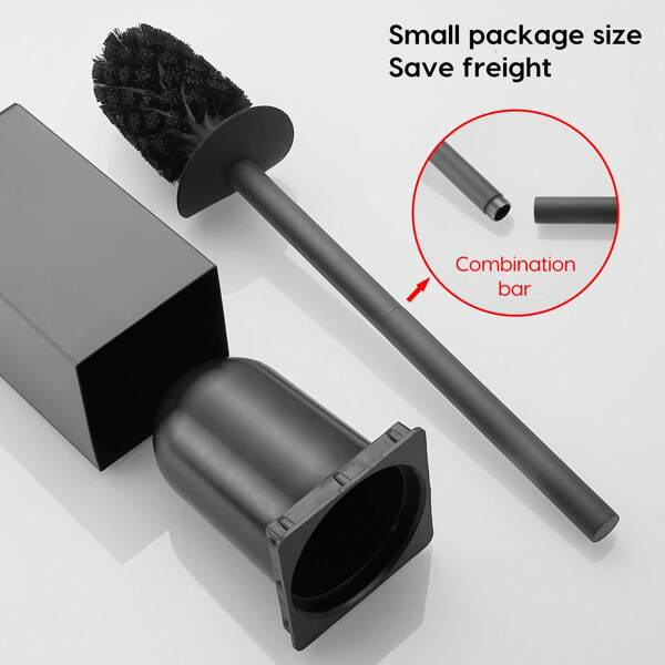 1 pièce Brosse de toilette sur pied - Outil de nettoyage de salle de bain en acier inoxydable durable avec base antidérapante, design gain de place, brossage efficace, facile à nettoyer et à ranger, brosse de toilette moderne, outil de nettoyage durable
