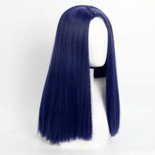 Anime Cosplay Wigs Blue Long Straight Wigs Side Bangs Caitlin Costume Play Wigs Halloween Costumes Hair Cosplay Daily Heat Resistant Synthetic Hair Wigs For Women 60CM